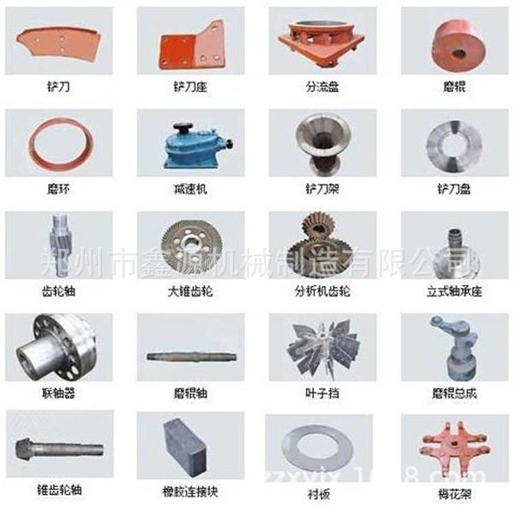 供应雷蒙磨配件_定制雷蒙磨配件_各种型号磨辊_磨环_鑫源机械