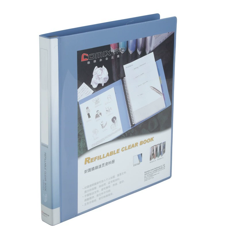Qi Xin NF406A-S офисная A4 папка с блоком листов, лобби, 20 документов, 30-отверстийный пластиковый зажим для архивов
