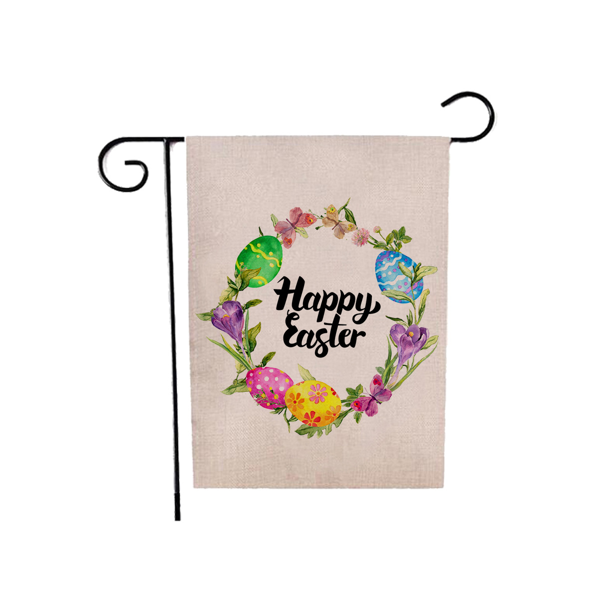 75g Weight Flag Event & Party Supplies 1 Piece, 47*32cm Quantity Linen Material Easter Festival Rabbit, Letter Pattern Cute Style Easter Cute Rabbit Letter Linen Flag Party Supplies Decorations 1 Piece 47*32cm 15