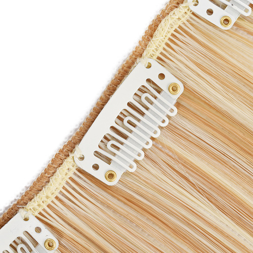 Chemical fiber hair extensions, 17 clips, 7-piece set, wig, long straight hair, 8-piece set