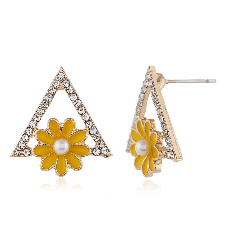 Fashion Ol Triangle Cute Geometric Floral Earrings display picture 3