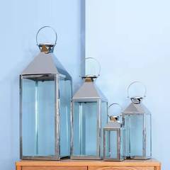 歐式大號不鏽鋼燭台鐵藝風燈蠟燭台婚慶戶外家用軟裝裝飾品擺件