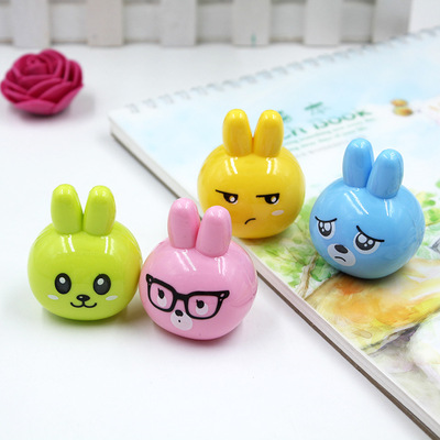 创意可爱卡通卷笔刀表情兔子削笔刀学生学习用品削笔器|ms