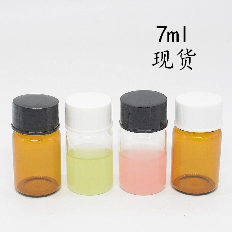 7 мл маленькая стеклянная бутылка прозрачная бутылка с коричневой нитью для удержания образца бутылка для реагента бутылка для образцов флакон для инъекций лабораторная бутылка оптом