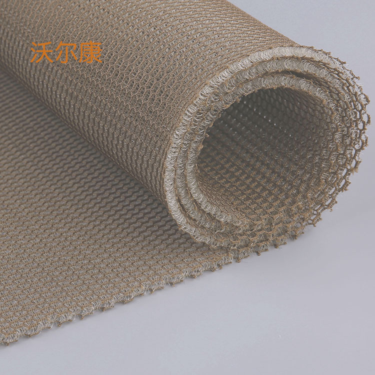泉州沃尔康 供应3D蜂窝网布 6mm透气高弹3d材料棕色