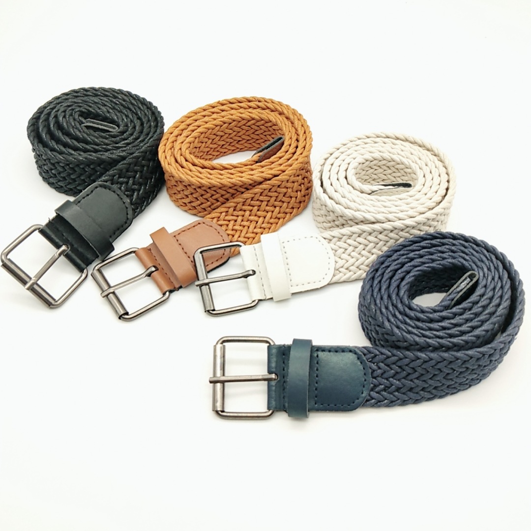 现货供应17股蜡线复古编织皮带 多色棉绳编制男女通用服饰腰带|ms