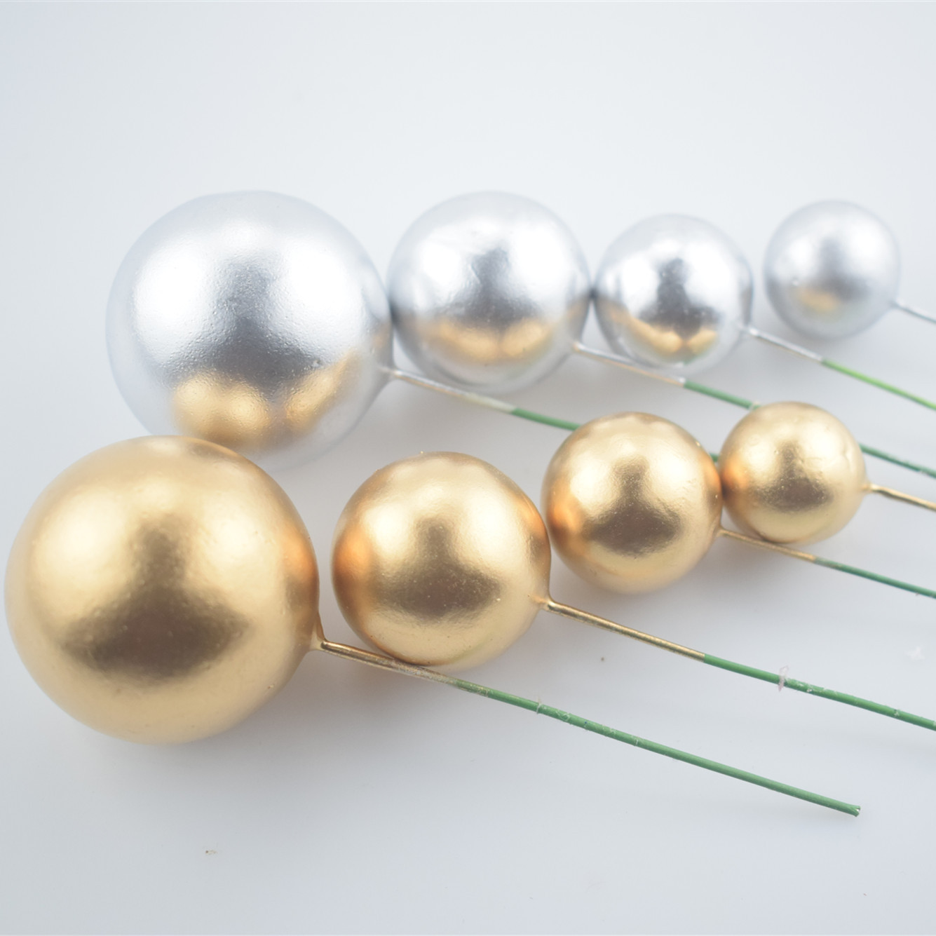 Gold Ball silver ball birthday cake decoration ins cold style gold silver ball ball plug decoration baking hard ball