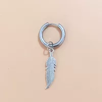 Кулон-гвоздик из перьев, нержавеющая сталь, одиночный клип-аут, унисекс стиль