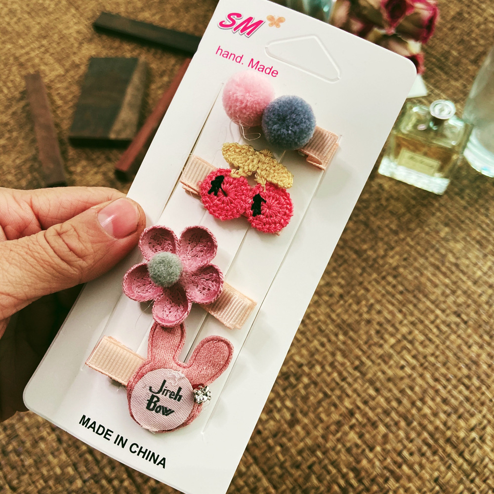 Hair Clip Cute Little Girl Headdress Set Children Hair Accessories Bow Side Clip Accessories display picture 10