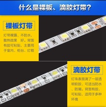 LED灯带12V 5050RGB 24V七彩防水软灯条36v2835暖色白色蓝色红色