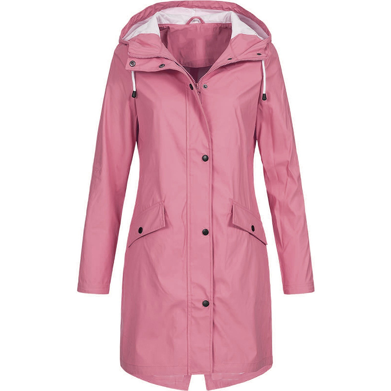 Women's Waterproof Lightweight Rain Jacket Coat Outdoor Hooded Packable