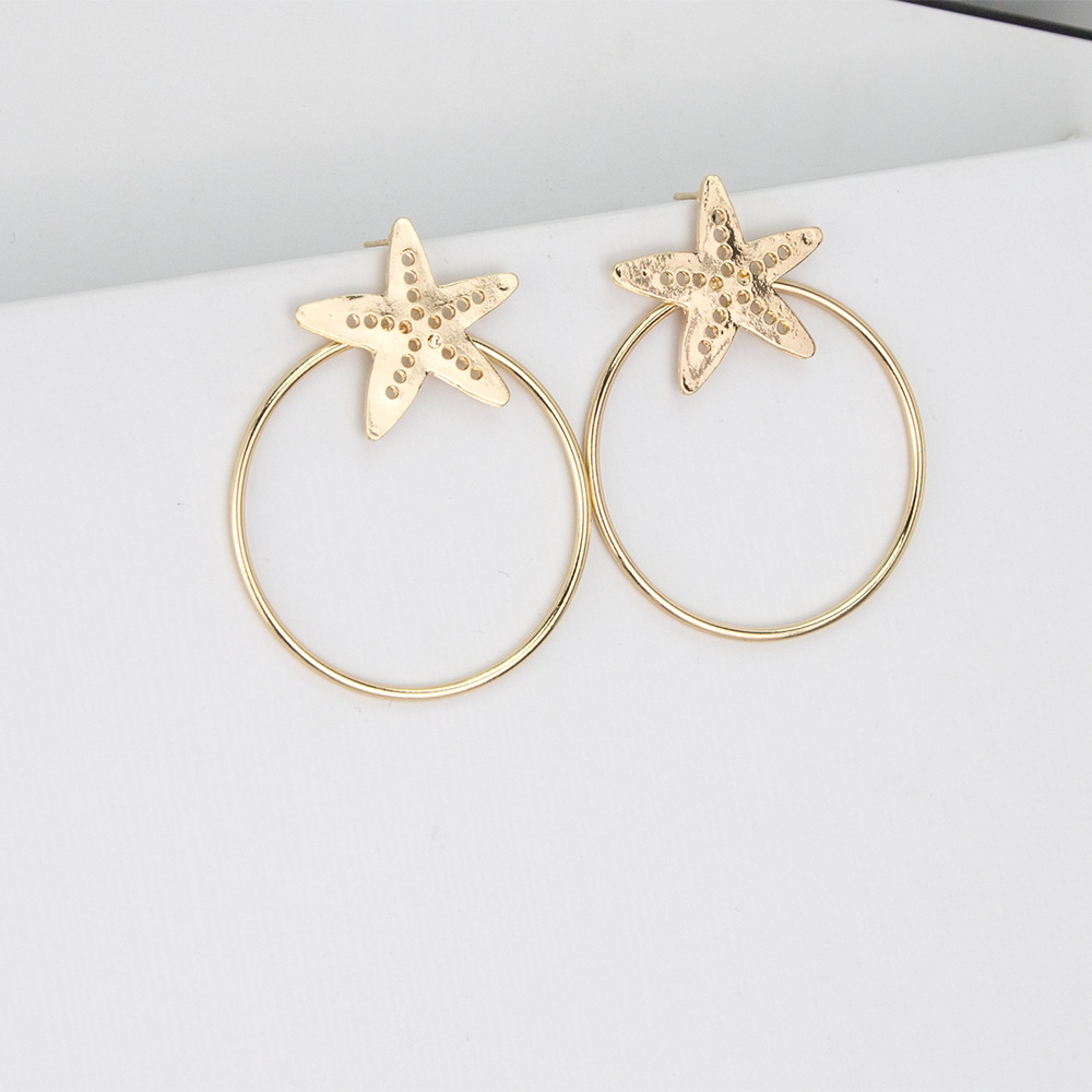 Europäische Und Amerikanische Hot-selling-show-laufsteg-stil Mode Legierung Ring Star Ohrringe 2019 Hot Style Street Style Mode Ohrringe display picture 6