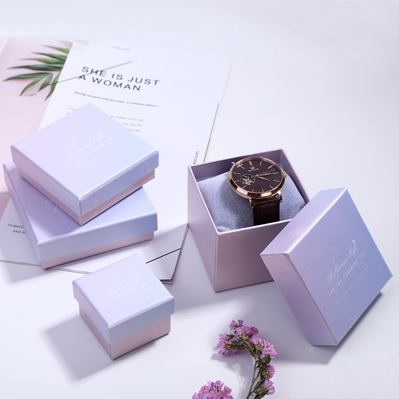 礼物包装盒情侣戒指盒 轻奢首饰盒渐变色饰品盒 天地盖饰品盒批发