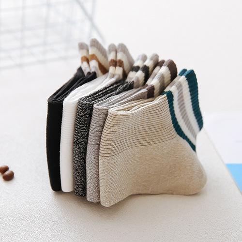 Men's Pure Cotton Striped Short Socks Business Men's Socks Casual Cotton Socks Men's Autumn/Winter Pure Cotton Socks Men's Wholesale Socks
