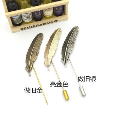 歐美復古羽毛插針胸針毛衣披肩扣樹葉子別針領時尚個性男女士西裝