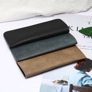 Hot new reading glasses box soft leather glasses bag reading glasses leather bag waterproof leather case direct wholesale