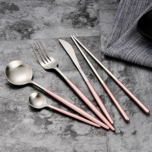 304 stainless steel spoon, Portuguese knife, fork and spoon, high-end chopsticks, steak knife and fork, four-piece Western tableware set