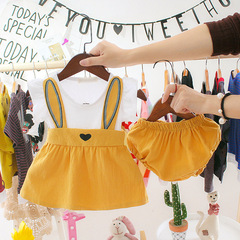 Women's Baby Summer Non-Slip Dress Set with Underwear, Korean Version, Cute Baby Dress for Girls