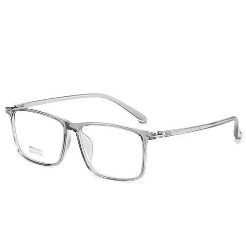 Wide-rimmed TR90 square glasses frame with prescription lenses for myopia ranging from 50 to 600 degrees