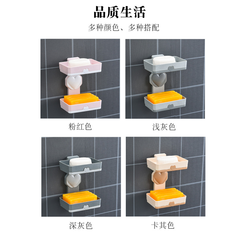 Manufactor Direct selling fashion Simplicity Punch holes Soap box double-deck Flip Leachate soap box Shower Room