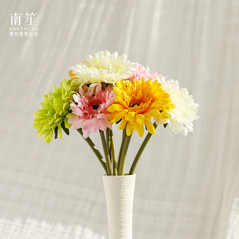 简约欧式家居饰品软装装饰品仿真花假花摆放花艺插花绢花 非洲菊|ms