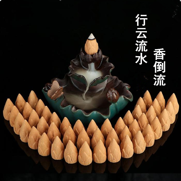 90粒/1斤价裸香（燃25分钟）莲花造型加长倒流香粒 天然香薰檀香|ms
