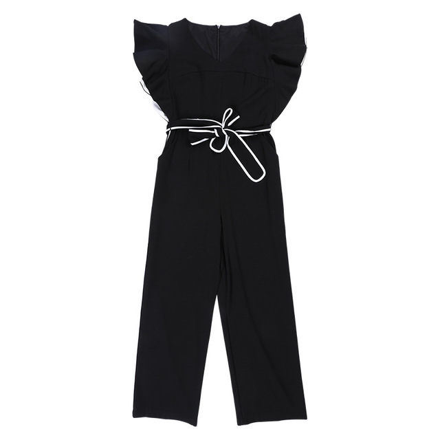 Professional Lotus Leaf Side Tie Butterfly Knot Leg Joint Pants