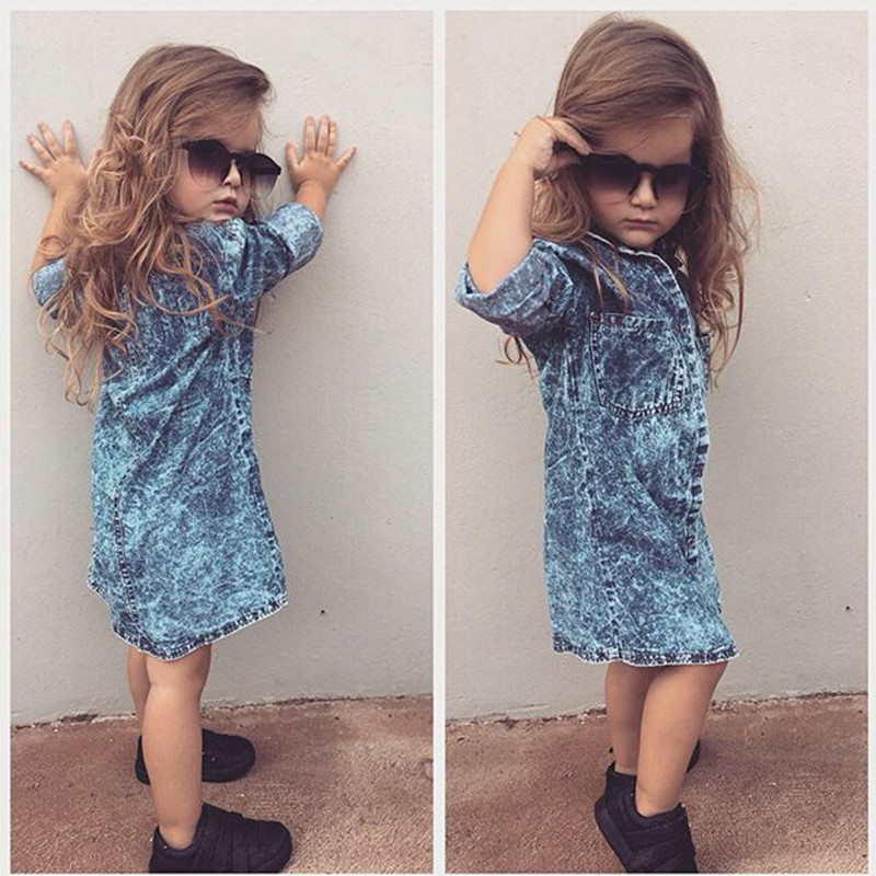 girls denim shirt dress