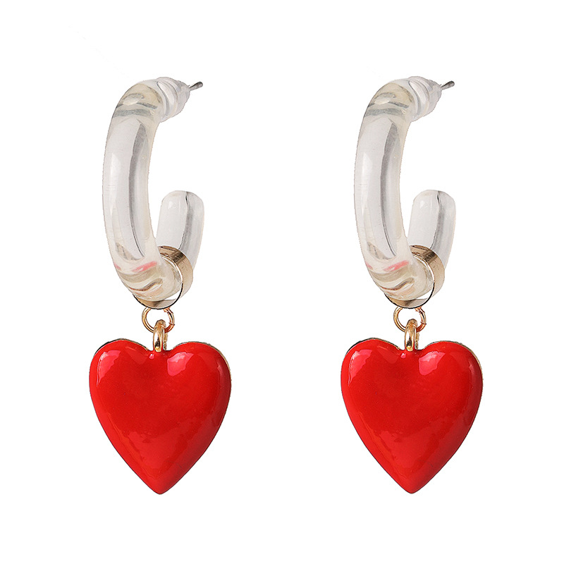 Exaggerated Earrings Heart Earrings Women display picture 4