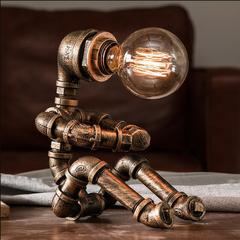 American country creative retro bar coffee shop industrial wind pipe dimmable desk lamp study bedroom night light