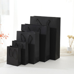 Hand Vertical Style Tote Bag Retail Black Cardboard Packaging Bag Food Takeaway Bag Clothing Shopping Bag Christmas