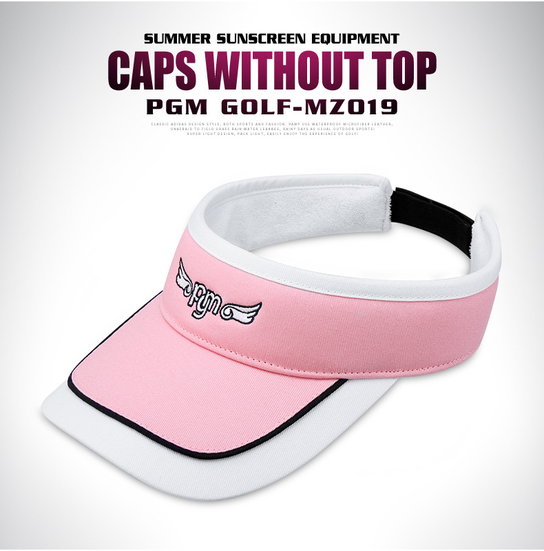 Mũ golf nữ không vành thoáng khí chống nắng mùa hè — MZ019PGM mũ không đỉnh Trắng Đỏ Xanh Navy, MZ019PGM không mũ trắng Bột chi tiết 13