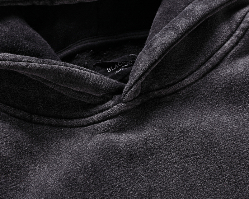 Pull à capuche flocon de neige frit et délavé de la série High Street pour hommes_voghion.com