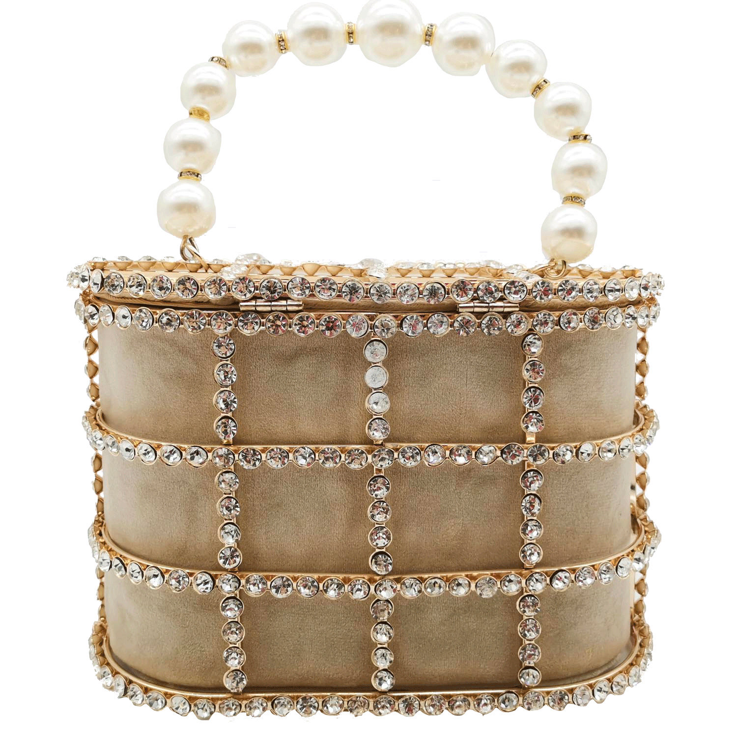 New Fashion Female Bag Metal Bucket Bag Pearl Diamond Bag Handbag With Chain Bag Wholesale display picture 15