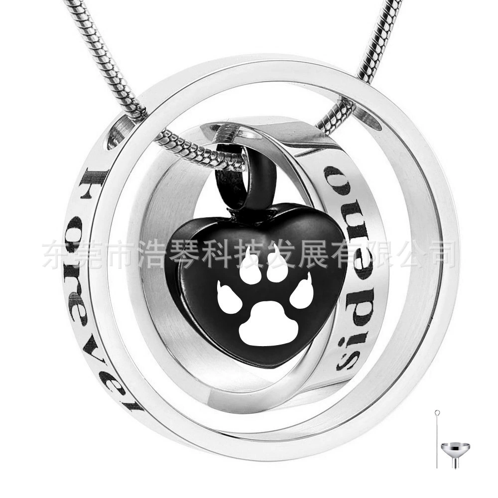 Европейская и американская мода Персонализированная подвеска в виде флакона духов памятное ожерелье из пепла для домашних животных в форме сердца с принтом кошачьей лапы урна кулон
