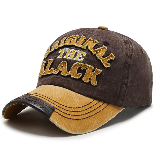 Cross-border new product hats for women and men, European and American water-wash labels, baseball caps, winter duck hats, outdoor sunshade and sun protection hats