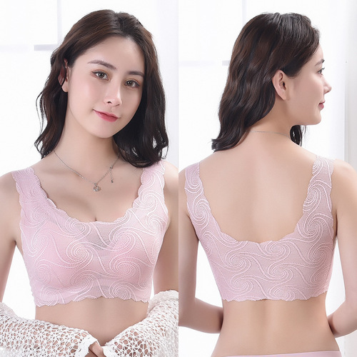 New Ladies Lace Bra Large Cup Backless Bra Breathable Push-up Bra Sleep and Exercise Bra Dropshipping