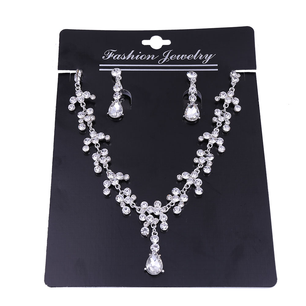 项链耳环套装 新娘水钻项链
