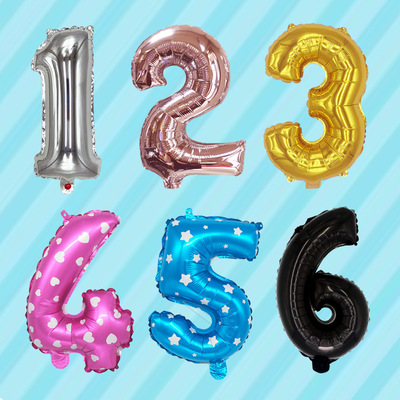 16 number Aluminum balloons Aluminum balloon Pink blue number number letter Aluminum balloons