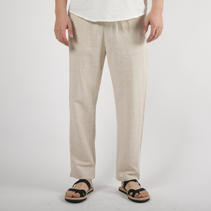 Chinese style tang suit long pants for male Chinese men Cotton hemp men trousers