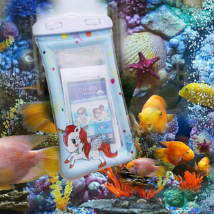 Wholesale Mobile Phone Waterproof Bag Cartoon Airbag Floatable Water Bag Swimming Diving Seaside Beach PVC Bag Universal
