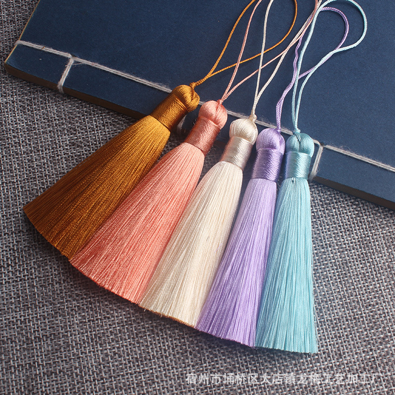 8cm upgraded tassel tassel antique diy handmade material Ice Silk anti-wrinkle vertical bookmark clothing sachet hanging ear 8cm upgraded tassel tassel antique diy handmade material Ice Silk anti-wrinkle vertical bookmark clothing sachet hanging ear