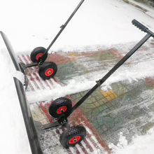 輪式人工除雪鏟 手推式道路雪地清理推雪鏟 坡道鏟雪工具可調角度