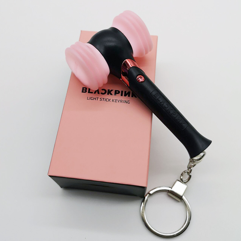 Kpop Blackpink Mini Lightstick Keychain Hammer Heart Keyring JISOO