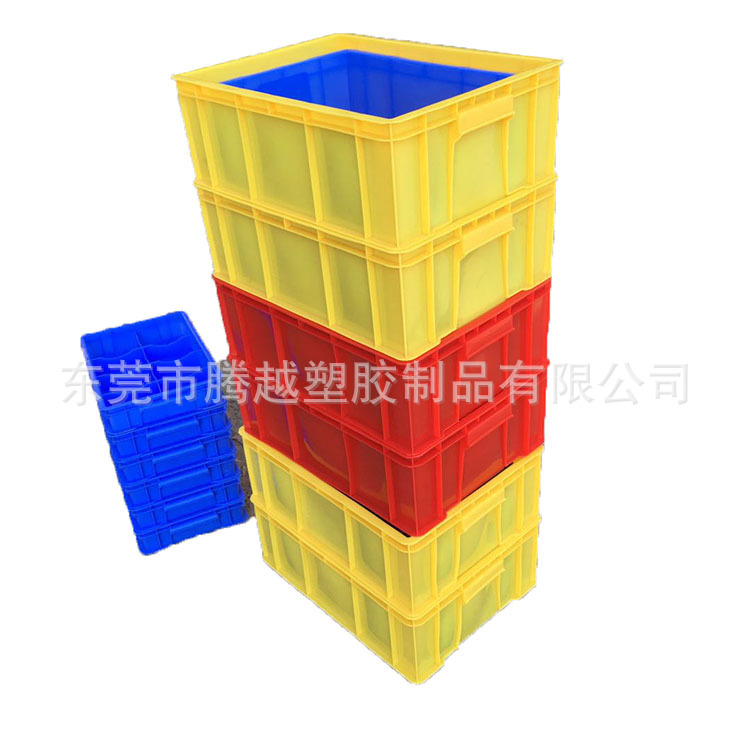 可带盖塑料胶框 物流收纳胶箱 物料框加厚蓝色塑料周转箱