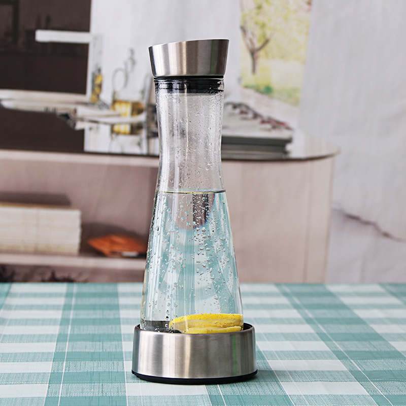 Glass Cold Kettle To Cool Down The Boiling Water Cup,Heat-resistant,High-temperature-proof,Explosion-proof Lemon Bottle,Household European-style Refrigerator Kettle