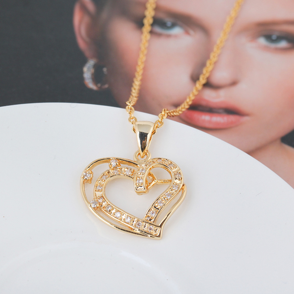 Brand copper necklace with zircon