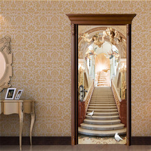现代主义欧式宫殿小天使白鸽油画门贴客厅卧室装饰加厚PVC墙贴