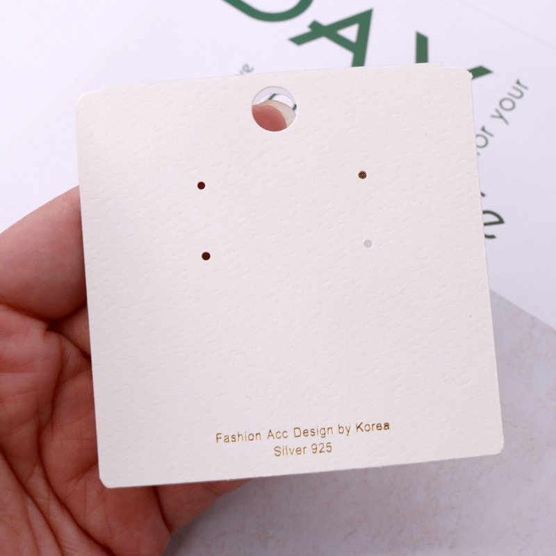 韩版925银饰耳环卡纸 饰品卡片7x7cm 黑色触感PVC耳环卡