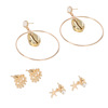 Marine beach organic earrings, set, European style, 3 pair